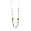 Crystal Beaded CC Heart Long Necklace Gold Black