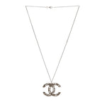 Ruthenium Twisted Camellia CC Pendant Necklace