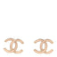 Enamel CC Earrings Pearly Pink Gold