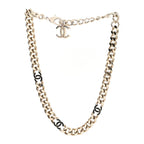 Metal Enamel Chain CC Choker Gold Black
