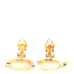 Pearl Baroque Dangle 3.5" Clip Earrings Gold White