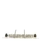 Baguette Crystal CC Drop Earrings Silver