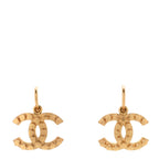 Metal Drop CC Earrings Gold