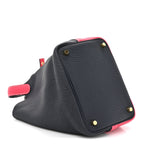 Taurillon Clemence Casaque Picotin Lock 18 PM Rose Extreme Bleu Nuit