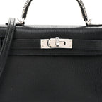 Chevre Chamkila Lizard Mini Kelly Sellier Touch 20 Black Ombre