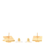 Metal CC Lion Earrings Gold