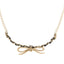 Pearl Lambskin CC Chain Bow Choker Gold Black White
