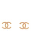 Metal Enamel CC Earrings Gold Biege