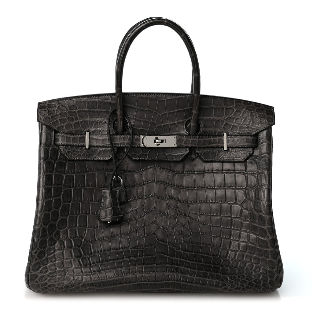 Matte Niloticus Crocodile Birkin 35 Graphite