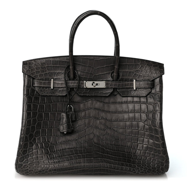 Matte Niloticus Crocodile Birkin 35 Graphite Hover Image