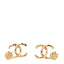 Metal Camellia CC Earrings Gold