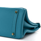 Taurillon Clemence Birkin 30 Turquoise