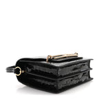 Shiny Alligator Mini Sac Roulis Black