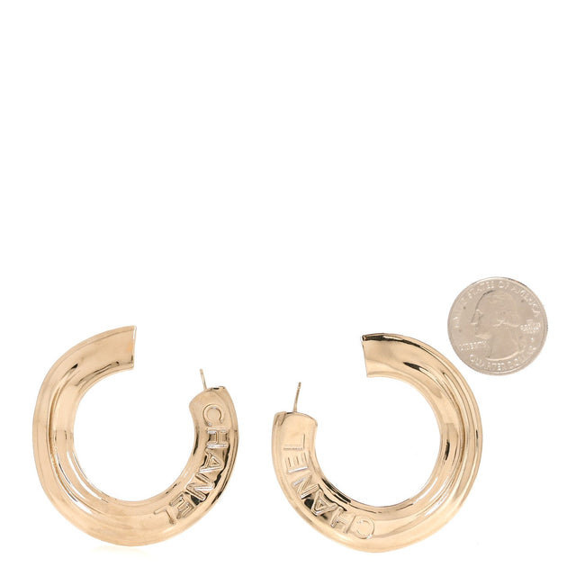 Logo Hoop Earrings Gold Main Image