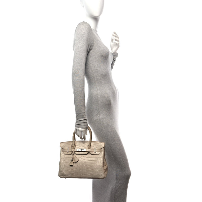 Matte Niloticus Crocodile Birkin 30 Parchemin Main Image