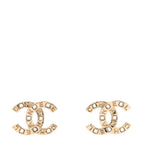 Crystal CC Logo Earrings Gold
