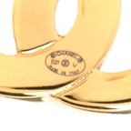 Metal CC Paris Button Stud Earrings Gold