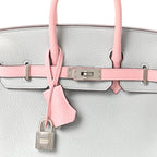 Togo Horseshoe Birkin 25  Bleu Pale Rose Sakura