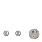 Crystal CC Round Earrings Silver