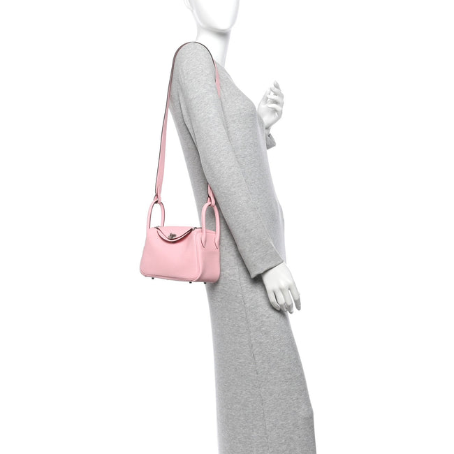 Taurillon Clemence Verso Mini Lindy 20 Rose Sakura Gris Perle Main Image