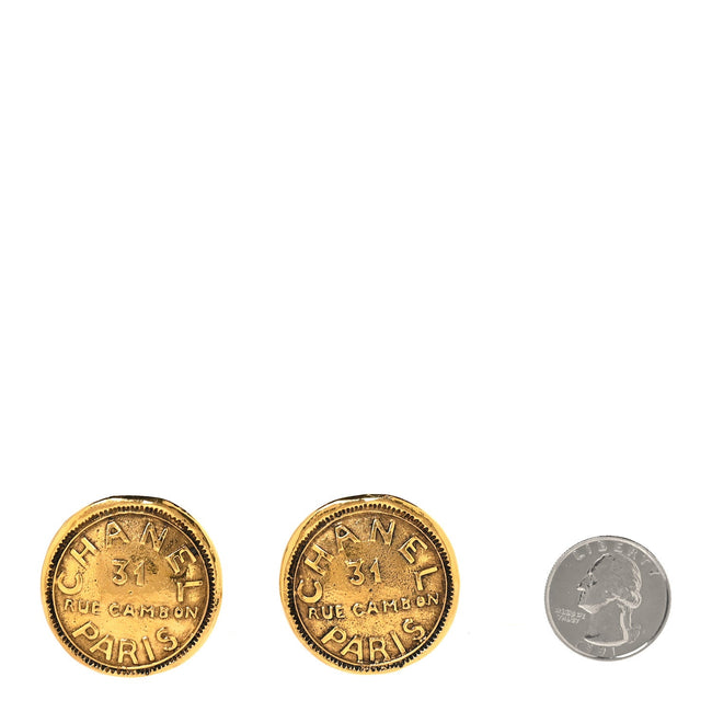 Metal Rue Cambon Clip On Earrings Gold Main Image