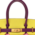 Chevre Mysore Horseshoe Birkin 30 Rose Confetti Anemone Lime
