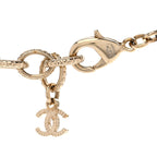 Pearl Crystal CC Short Necklace Gold Gold