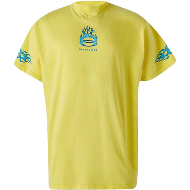 Balenciaga Burning Unity Flame T-Shirt Yellow Hover Image