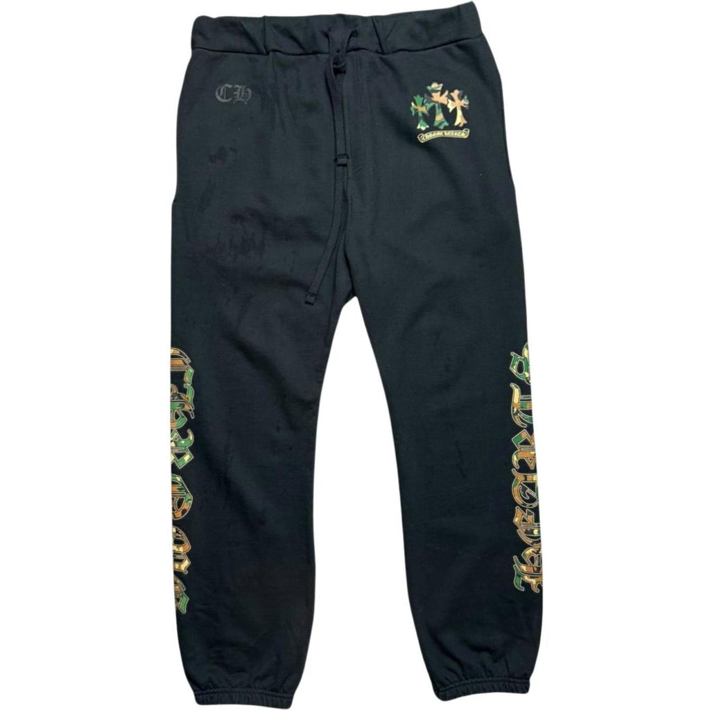 Chrome Hearts Black Camouflage Triple Cross Logo Sweatpants