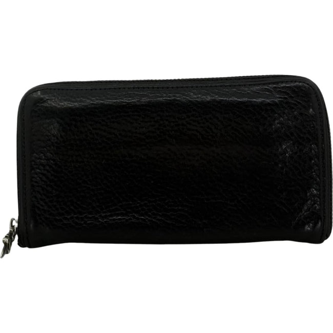 Chrome Hearts Black Triple Cross Leather Zip Wallet Main Image