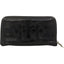 Chrome Hearts Black Triple Cross Leather Zip Wallet
