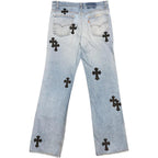 Chrome Hearts Levi's 517 Cross Patch Light Wash Jeans