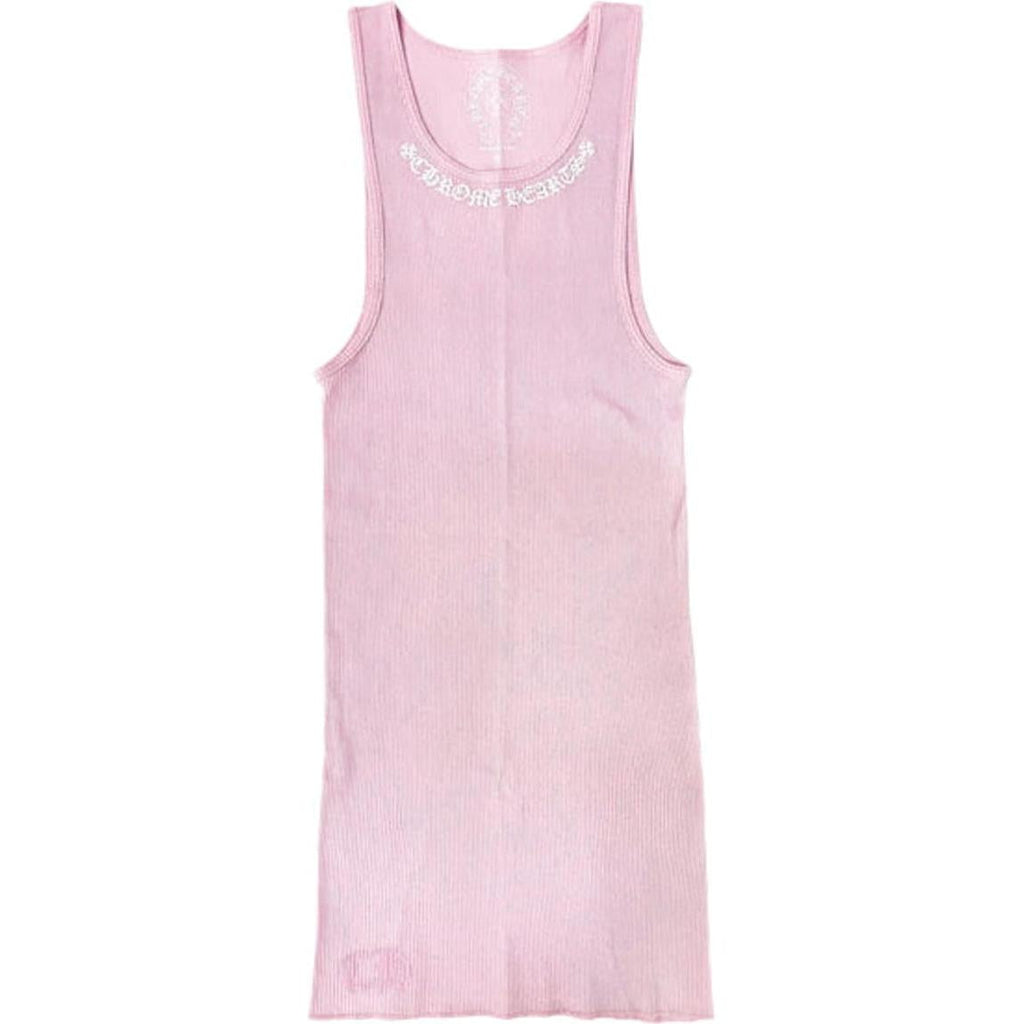 Chrome Hearts Pink LOVE YOU Neck Rib Tank Top