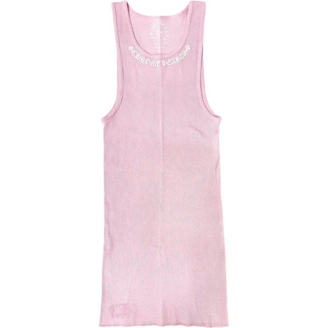 Chrome Hearts Pink LOVE YOU Neck Rib Tank Top