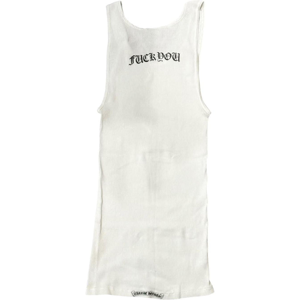 Chrome Hearts Vintage Celtic Cross Fuck You Tank Top White