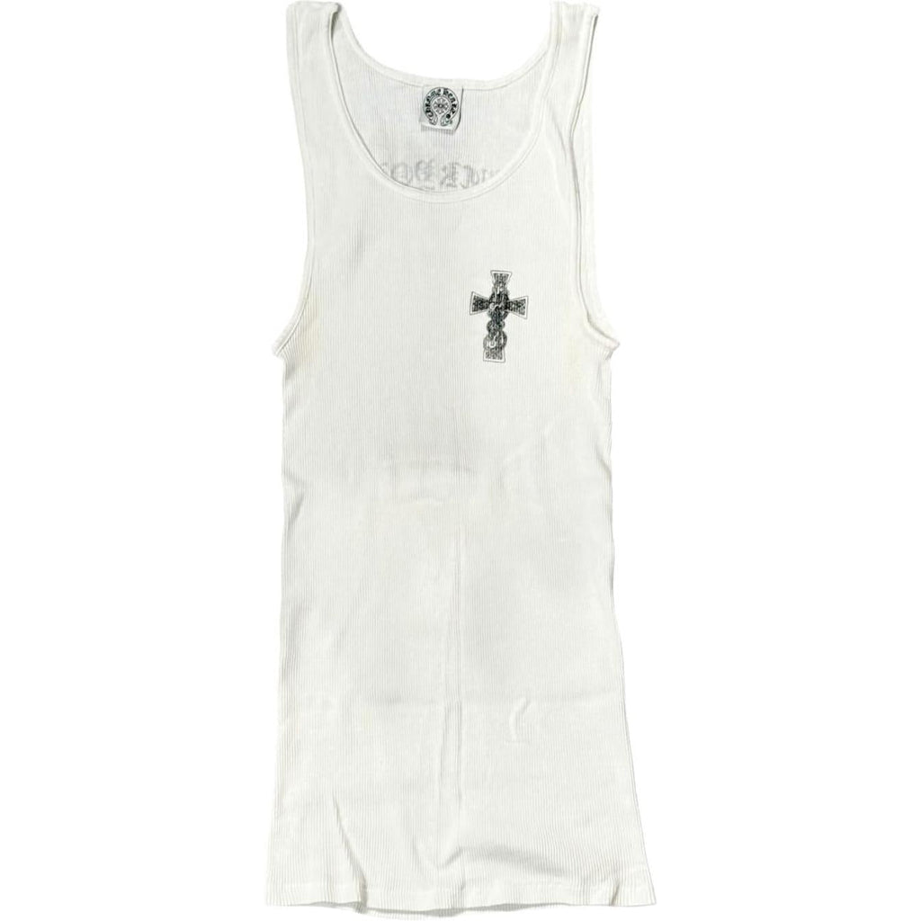 Chrome Hearts Vintage Celtic Cross Fuck You Tank Top White