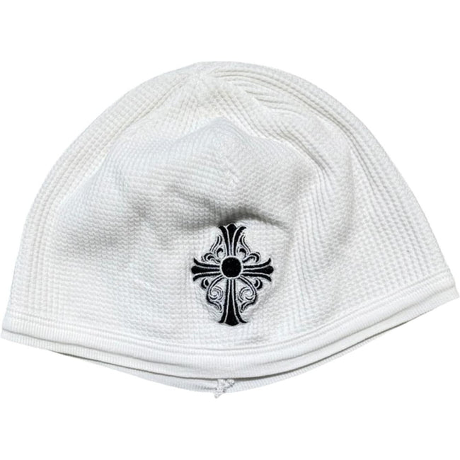 Chrome Hearts Vintage Floral Cross Thermal Beanie White Hover Image