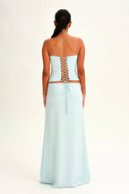 Mint Strapless Lace-Up Corset