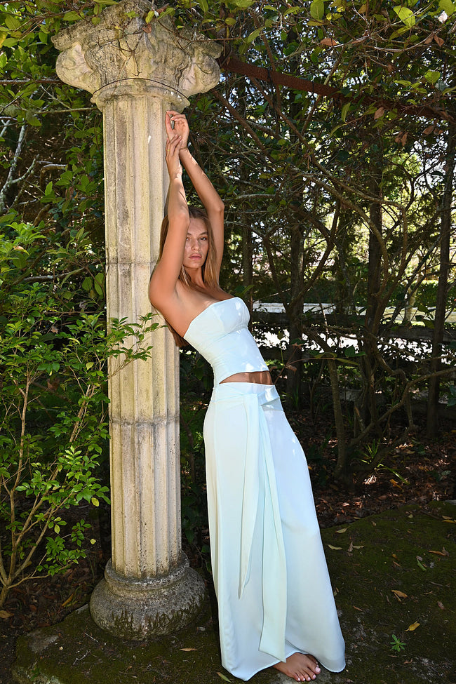 Mint Strapless Lace-Up Corset Main Image