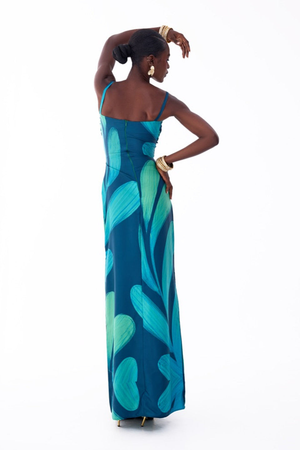Tropical Leaf Maxi Dress