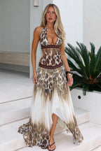 Leopard Glitter Maxi Dress