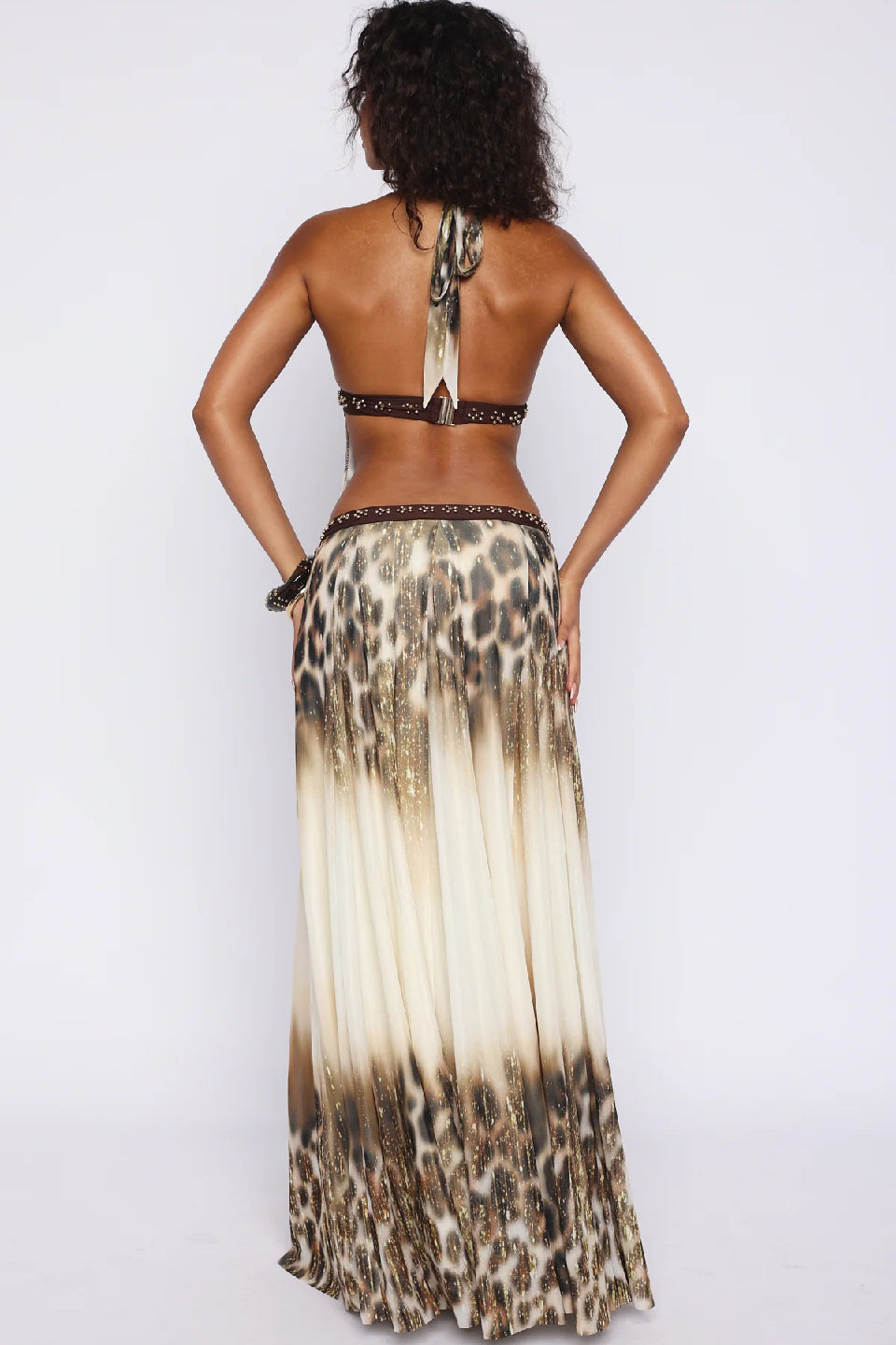 Leopard Glitter Maxi Dress