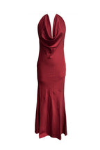 Burgundy Satin Maxi Dress