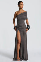Charcoal One Shoulder Dress