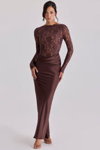 Chocolate Lace Maxi Dress