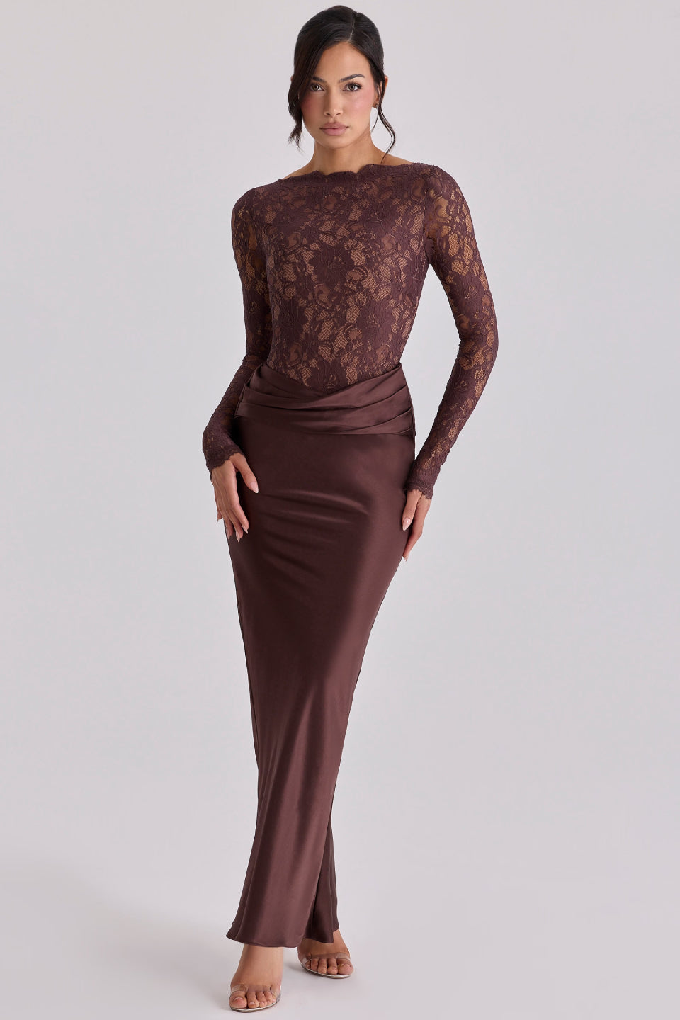 Chocolate Lace Maxi Dress