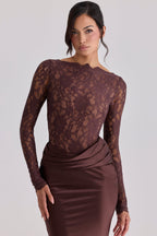 Chocolate Lace Maxi Dress