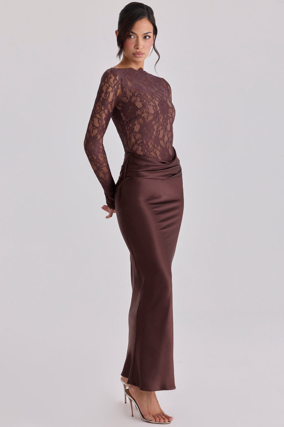 Chocolate Lace Maxi Dress