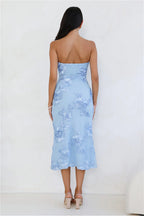 Sky Blue Floral Midi Dress
