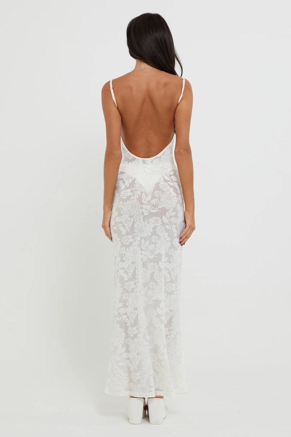 White Velvet Maxi Dress